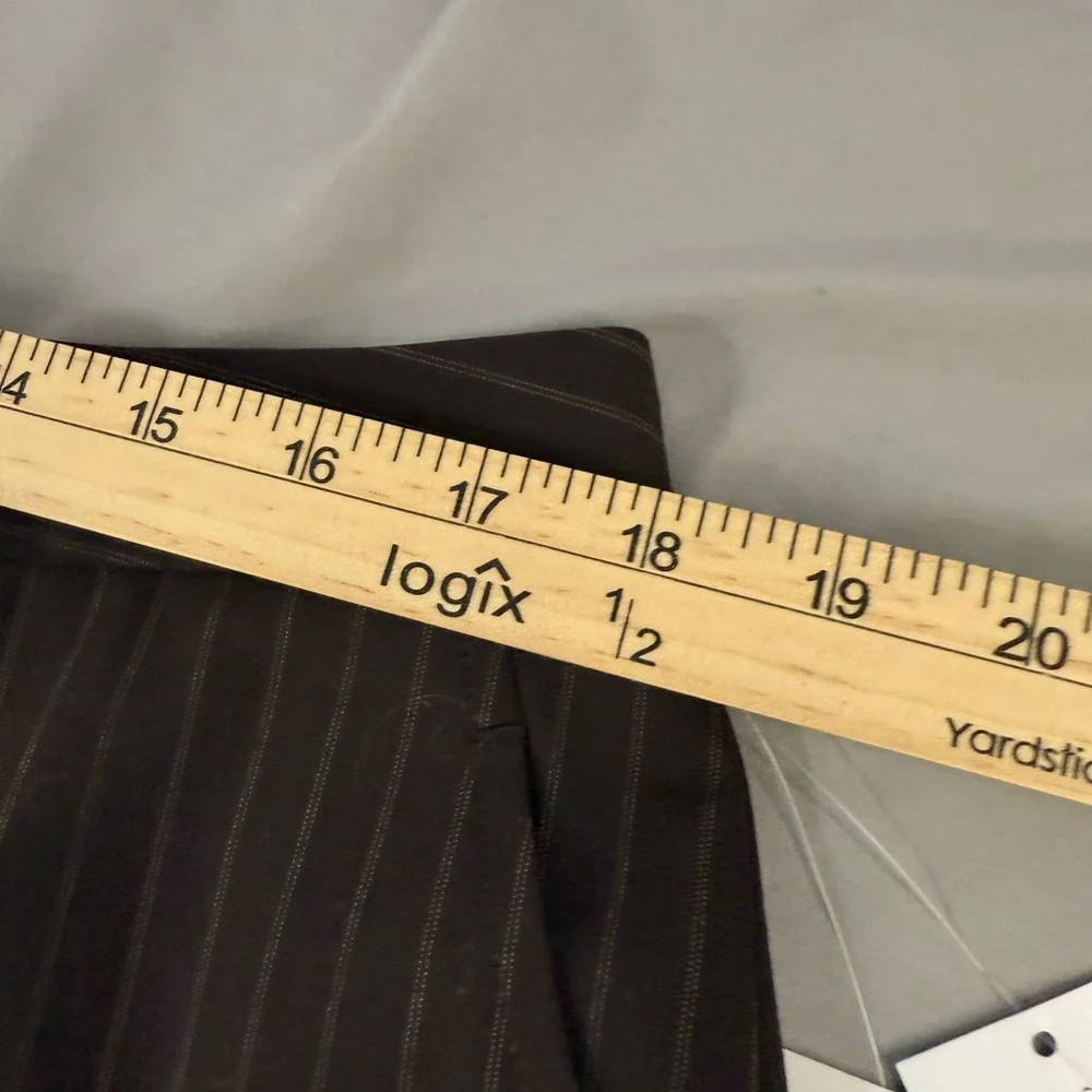 Lafayette 148 New York Brown Pinstripe Wide Leg Pants - Picture 4 of 8